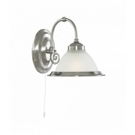 Applique murale american diner 1 ampoule verre acide argent satiné|Appliques murales|Luminaire Center