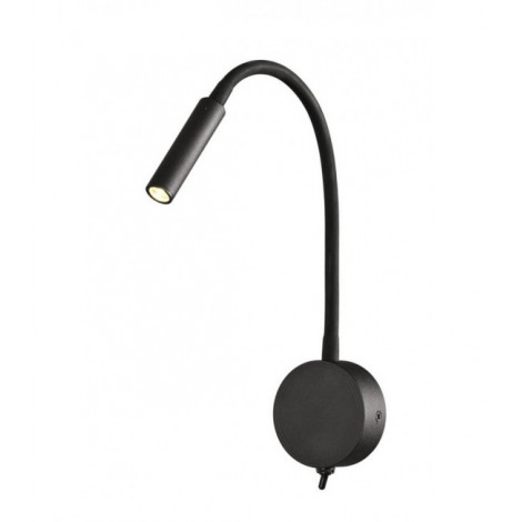 Applique avec liseuse Fusion Noir mat 1 ampoule 44cm|Appliques murales|Luminaire Center
