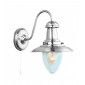 Applique Fisherman hauteur 27 cm, en argent satiné et verre|Appliques murales|Luminaire Center