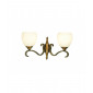 Applique 2 ampoules Columbia, laiton antique et verre opale|Appliques murales|Luminaire Center