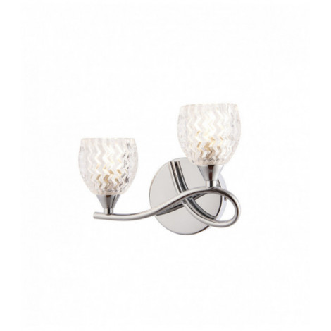 Applique Boyer, chrome et verre, droite, 2 ampoules|Appliques murales|Luminaire Center