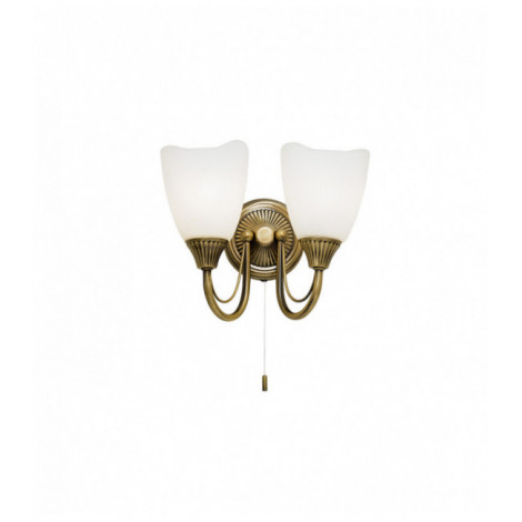 Applique Haughton, laiton antique et verre, 2 ampoules|Appliques murales|Luminaire Center