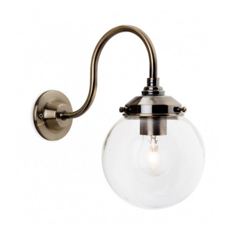 Applique Victoria 28 cm, laiton antique et verre|Appliques murales|Luminaire Center