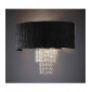 Applique murale Nerissa avec Abat jour noir 2 Ampoules chrome poli/cristal|Appliques murales|Luminaire Center