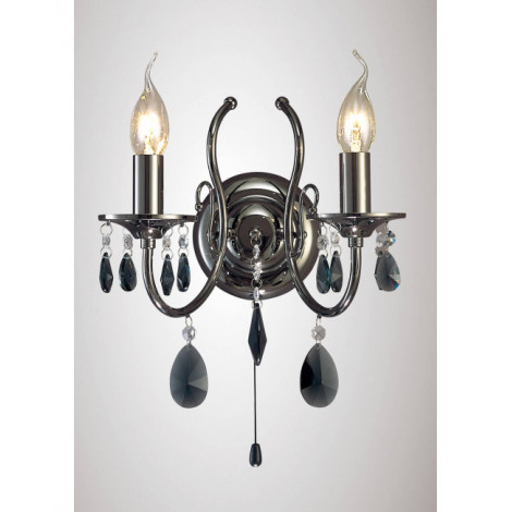 Applique murale Luna 2 Ampoules chrome noir/cristal|Appliques murales|Luminaire Center