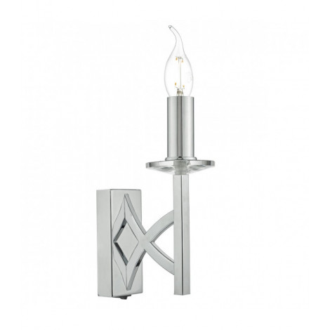 Applique murale Lyon chrome poli et cristal 1 ampoule|Appliques murales|Luminaire Center