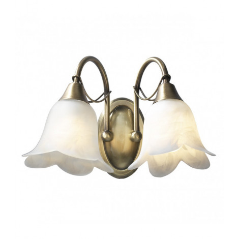 Applique murale Doublet laiton antique et verre albâtre 2 ampoules|Appliques murales|Luminaire Center