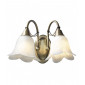 Applique murale Doublet laiton antique et verre albâtre 2 ampoules|Appliques murales|Luminaire Center