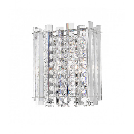 Applique murale en cristal Carla Chrome, transparent|Appliques murales|Luminaire Center