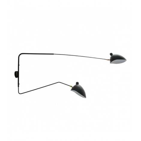 Applique murale industrielle et rétro Davis Noir 2 ampoules|Appliques murales|Luminaire Center