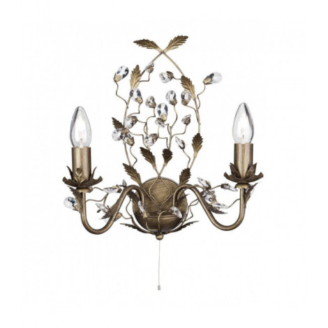 Applique 2 ampoules Almandite, en or brun et cristal|Appliques murales|Luminaire Center