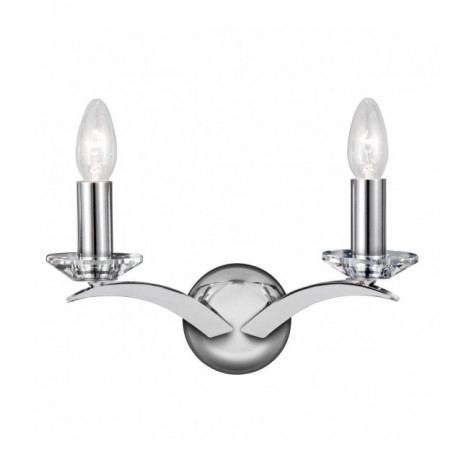 Applique 2 ampoules Kensignton, en chrome et verre|Appliques murales|Luminaire Center