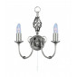 Applique 2 ampoules Zanzibar, en argent satiné|Appliques murales|Luminaire Center