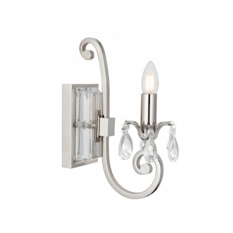 Applique Oksana, nickel poli, pendeloques cristal|Appliques murales|Luminaire Center
