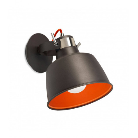 Applique Vintage, acier, gris urbain et orange|Appliques murales|Luminaire Center