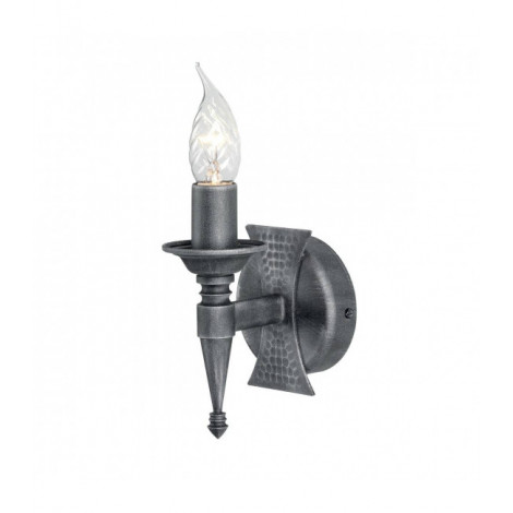 Applique Saxon, fer forgé, noir / argent, 1 ampoule|Appliques murales|Luminaire Center