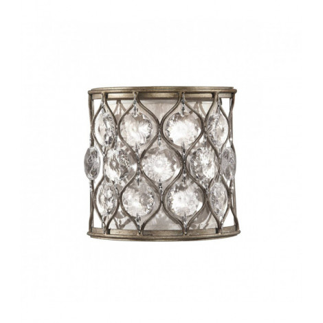 Applique Lucia, argent bruni et cristal, 1 ampoule|Appliques murales|Luminaire Center