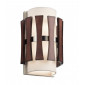 Applique Cirus, nickel brossé, bois, tissu blanc|Appliques murales|Luminaire Center