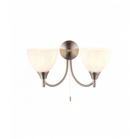 Applique Alton, chrome satiné et verre, 2 ampoules|Appliques murales|Luminaire Center