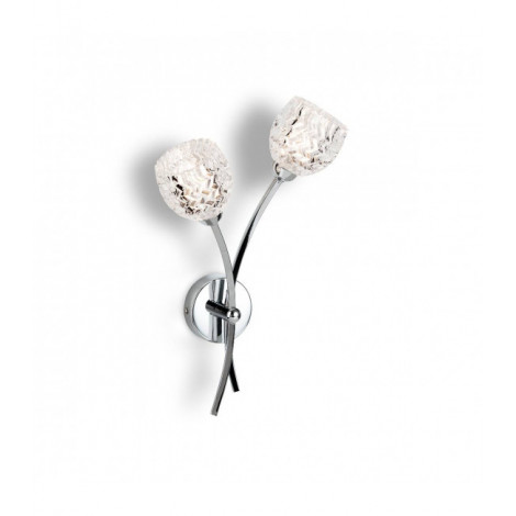 Applique 2 ampoules Maple, chrome et verre|Appliques murales|Luminaire Center