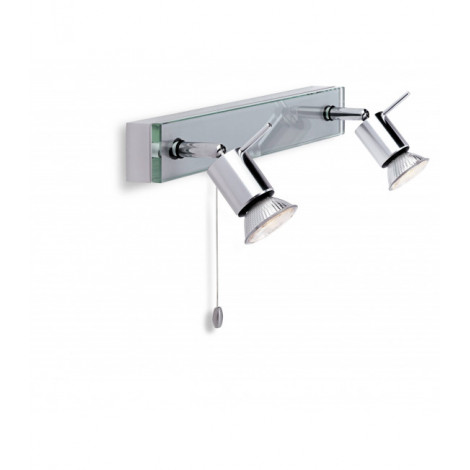 Applique 2 ampoules Aqua, aluminium et verre|Appliques murales|Luminaire Center
