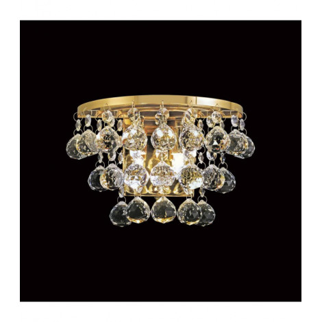 Applique murale Atla avec interrupteur 2 Ampoules doré/cristal|Appliques murales|Luminaire Center