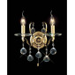 Applique murale Zinta avec interrupteur 2 Ampoules doré/cristal|Appliques murales|Luminaire Center