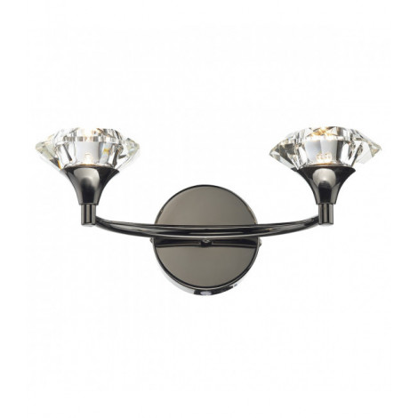 Applique murale Luther chrome noir et cristal 2 ampoules|Appliques murales|Luminaire Center