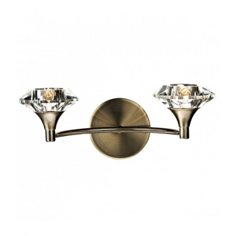 Applique murale Luther laiton antique et cristal 2 ampoules|Appliques murales|Luminaire Center