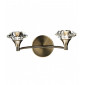 Applique murale Luther laiton antique et cristal 2 ampoules|Appliques murales|Luminaire Center