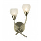 Applique murale Villa laiton antique et Etched Glass 2 ampoules|Appliques murales|Luminaire Center