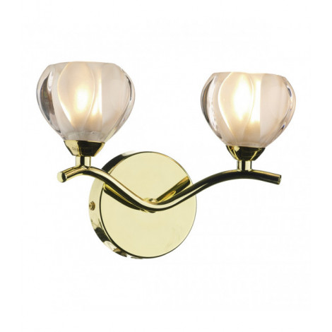 Applique murale Cynthia laiton poli et verre 2 ampoules|Appliques murales|Luminaire Center