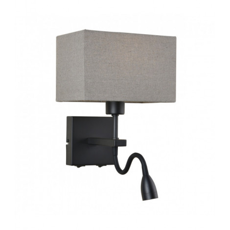 Applique de chevet moderne Norte abat jour gris rectangle|Appliques murales|Luminaire Center