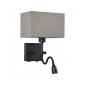 Applique de chevet moderne Norte abat jour gris rectangle|Appliques murales|Luminaire Center