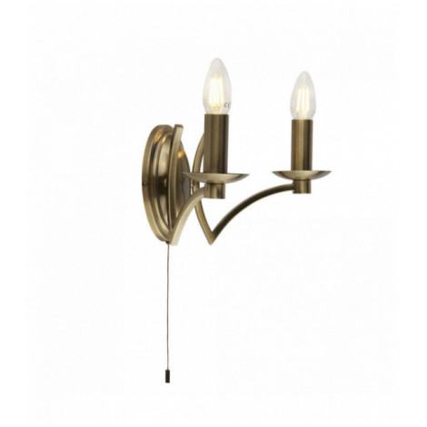 Applique murale ascot 2 ampoules laiton antique|Appliques murales|Luminaire Center