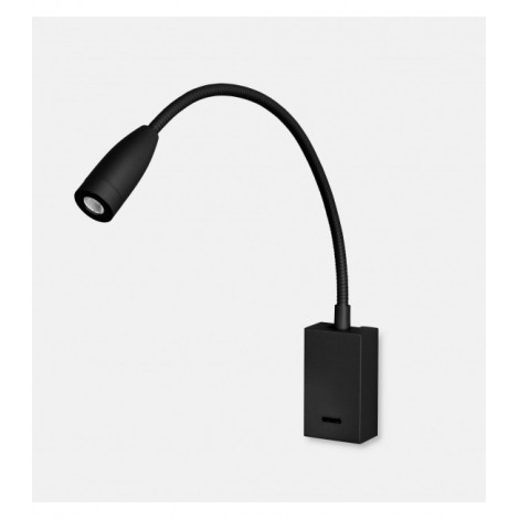 Applique avec liseuse Bed Acier Noir 17 Cm|Appliques murales|Luminaire Center