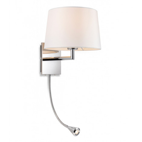 Applique avec liseuse Grand Chrome,crème 1 ampoule 53cm|Appliques murales|Luminaire Center