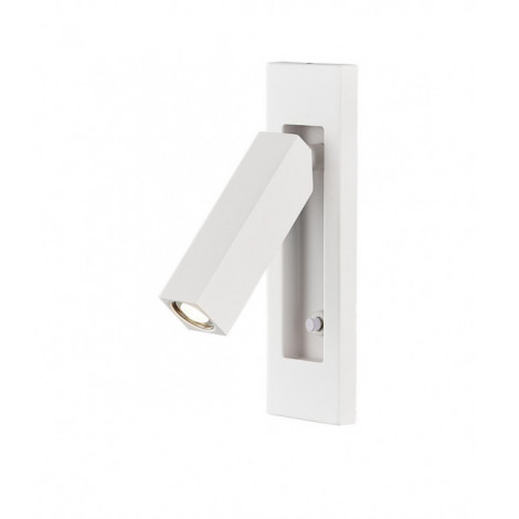 Applique avec liseuse Gokova Sable blanc 1 ampoule 16,5cm|Appliques murales|Luminaire Center