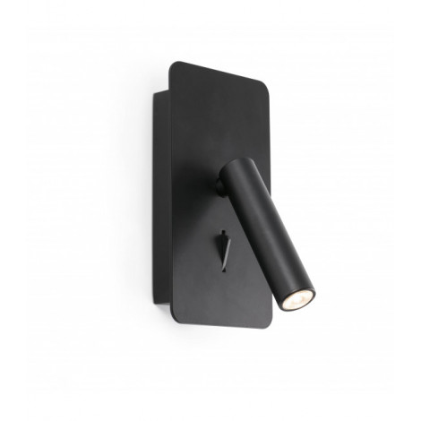 Applique avec liseuse Suau Noir 1 ampoule 17cm|Appliques murales|Luminaire Center