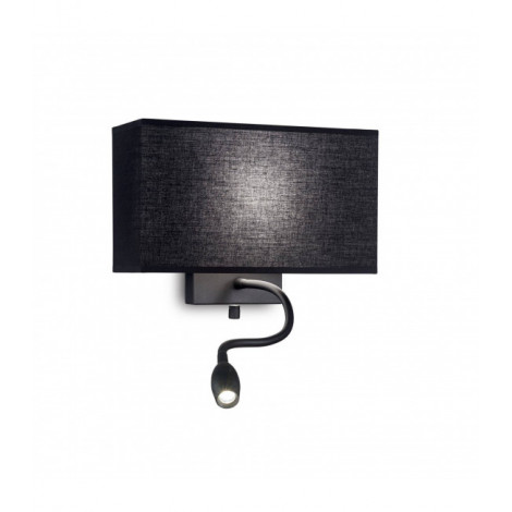 Applique murale Hotel Métal Noir 2 ampoules 22,5cm|Appliques murales|Luminaire Center