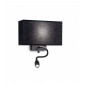 Applique murale Hotel Métal Noir 2 ampoules 22,5cm|Appliques murales|Luminaire Center