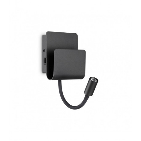 Applique avec liseuse Probe Métal Noir 2 ampoules 23,5cm|Appliques murales|Luminaire Center
