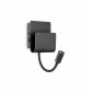 Applique avec liseuse Probe Métal Noir 2 ampoules 23,5cm|Appliques murales|Luminaire Center