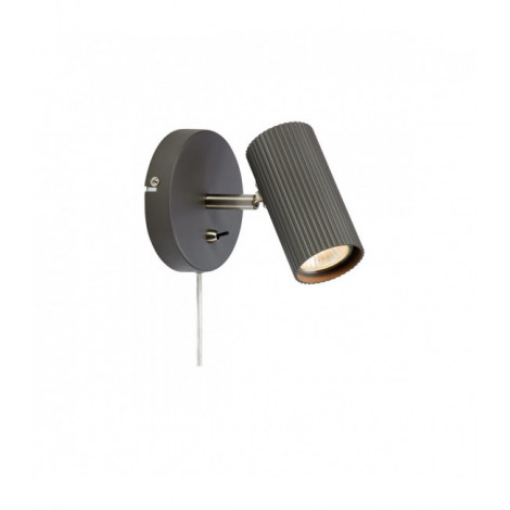 Applique avec liseuse Costilla Métal Gris 1 ampoule 14cm|Appliques murales|Luminaire Center