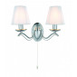 Applique Andretti, en chrome avec 2 abat-jour blancs|Appliques murales|Luminaire Center