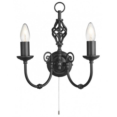 Applique 2 ampoules Zanzibar, noir|Appliques murales|Luminaire Center