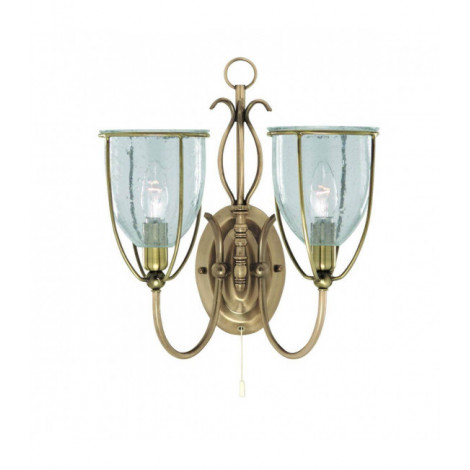 Applique 2 ampoules Silhouette, en laiton antique et verre|Appliques murales|Luminaire Center