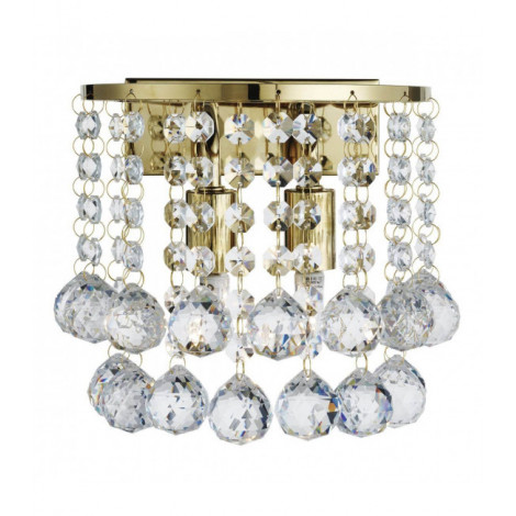 Applique 2 ampoules Hanna, en or et cristal|Appliques murales|Luminaire Center