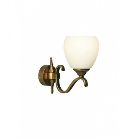Applique 1 ampoule Columbia, laiton antique et verre opale|Appliques murales|Luminaire Center