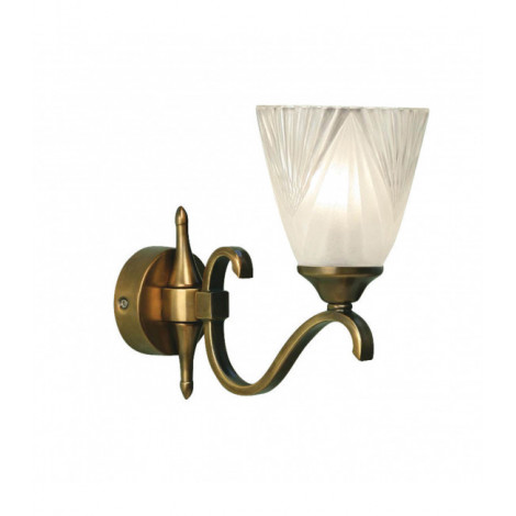 Applique 1 ampoule Columbia, laiton antique et verre givré|Appliques murales|Luminaire Center